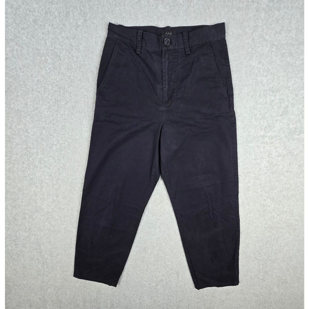 COS Womens Size 2 Navy Barrel Leg Chino Style Pants 26x22
